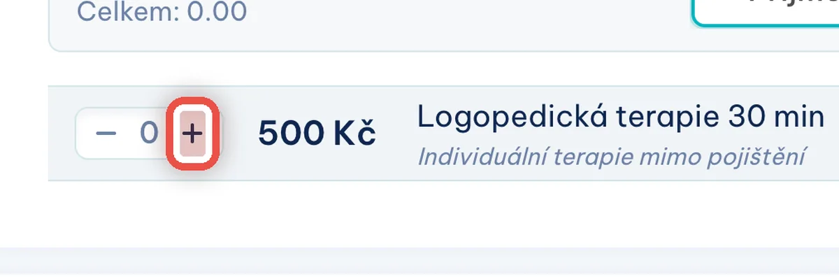 Detail — Přidejte položku z ceníku