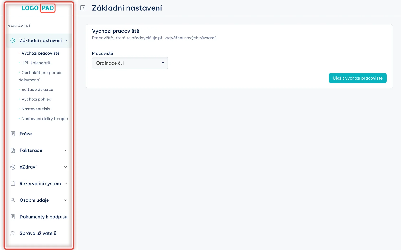 Krok 2 z 13 — Rozcestník všech nastavení: Vlevo je seznam skupin nastavení, vpravo obsah té, kterou máte vybranou. Pod skupinou se rozbalí její jednotlivé části a po kliknutí na část se vpravo ukáže jen ona.