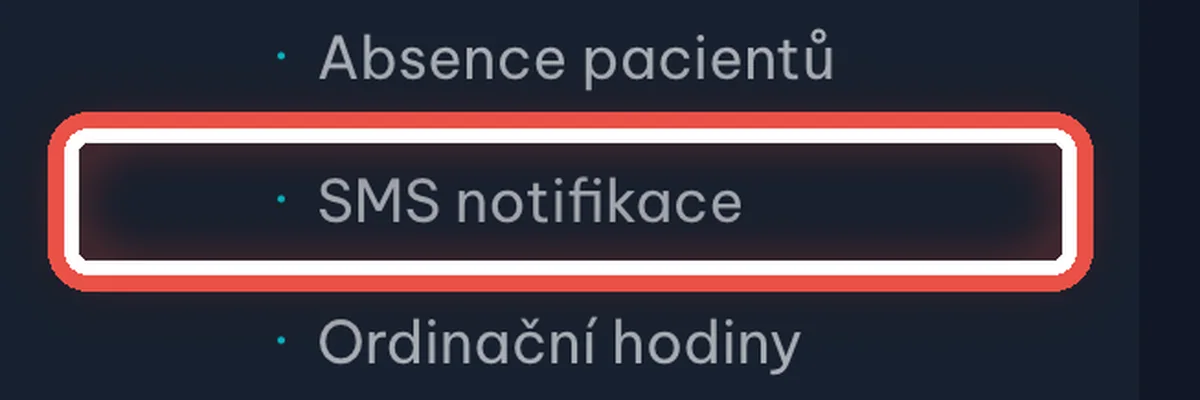 Detail — Klikněte na SMS notifikace