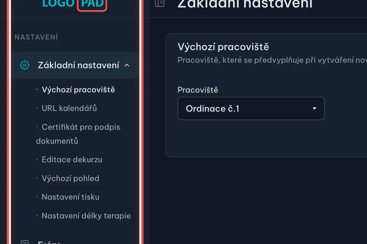 Zblízka — Rozcestník všech nastavení: Projděte si seznam skupin. Kolik jich uvidíte, závisí na vašem oprávnění — majitel zařízení vidí všechny, ostatní jen část.