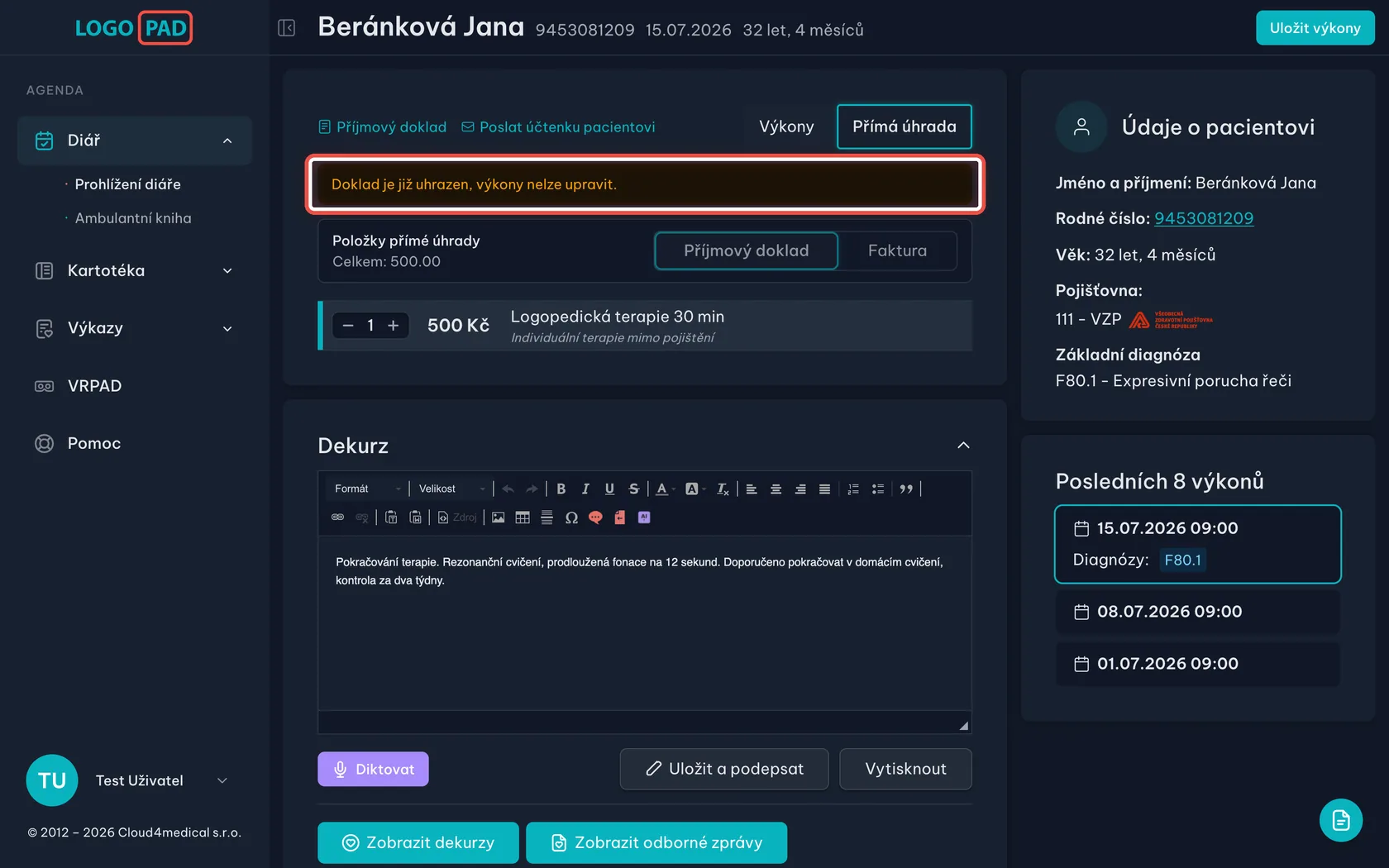 Snímek obrazovky ke kroku 4: Účtuji samoplátce a všechna pole jsou zablokovaná. Co s tím?