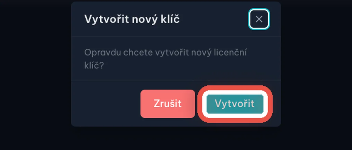 Zblízka: Potvrďte vytvoření