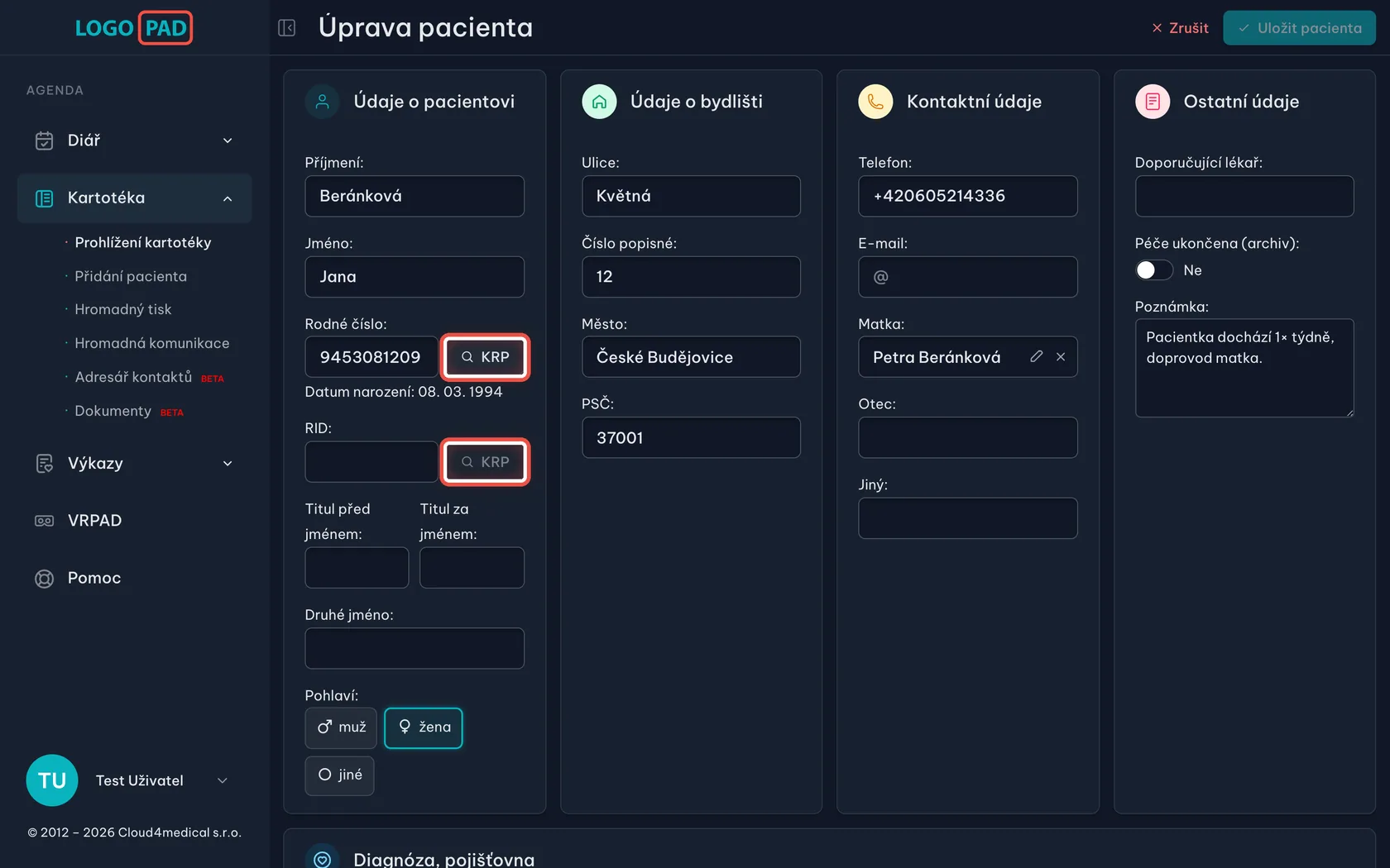 Ověření v registru (KRP) — snímek obrazovky programu, krok 22 z 27