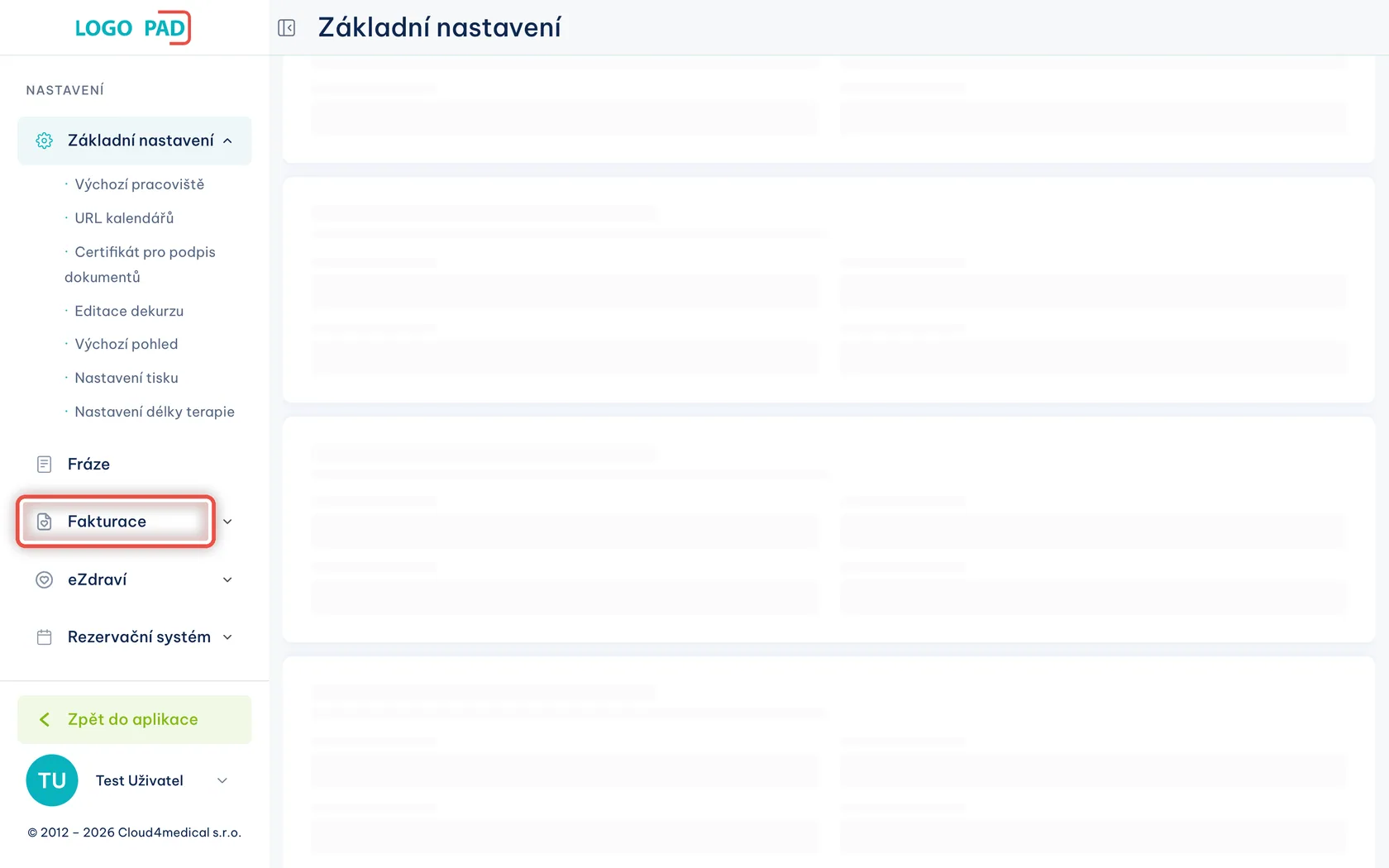 Snímek obrazovky ke kroku 2: Přejděte na Fakturaci