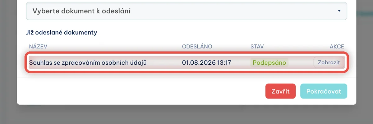 Detail — Kde zjistíte, jestli je podepsáno