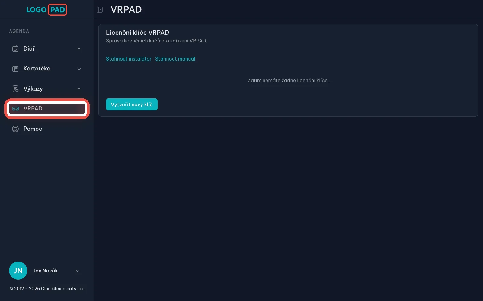 Otevřete VRPAD — snímek obrazovky, krok 1 z 21