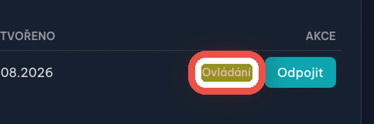 Zblízka: Otevřete ovládání