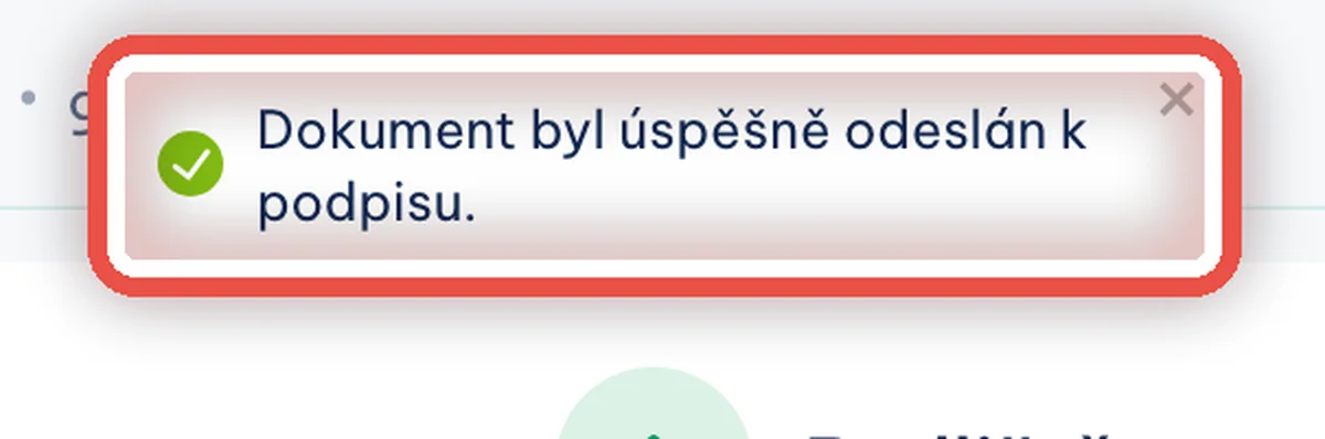 Detail — Dokument je odeslaný