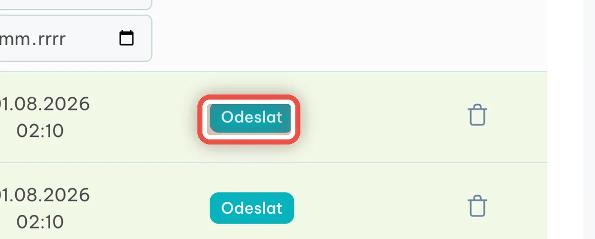 Detail — Odešlete dávku pojišťovně