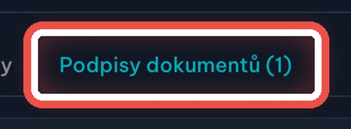 Detail — Přehled všech dokumentů k podpisu