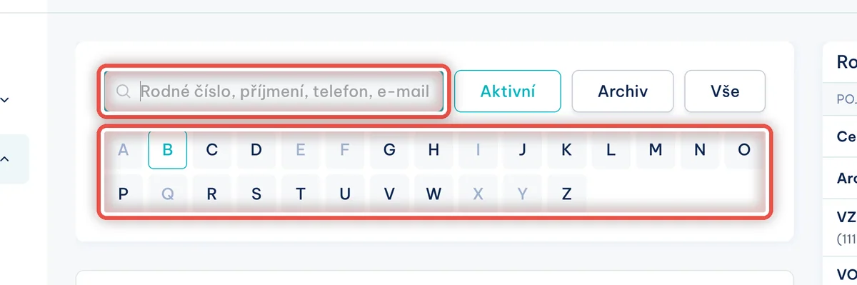 Zvětšenina místa, kam se klikne — Takhle kartotéka vypadá