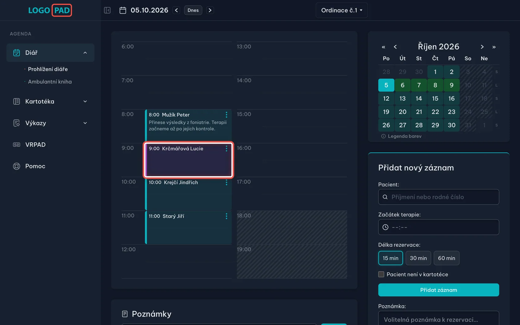 Pokročilý diář — poznámky, barvy, absence a videohovory — krok 6: Barvu můžete zase odebrat