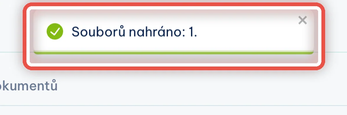 Detail — Program nahrání potvrdí