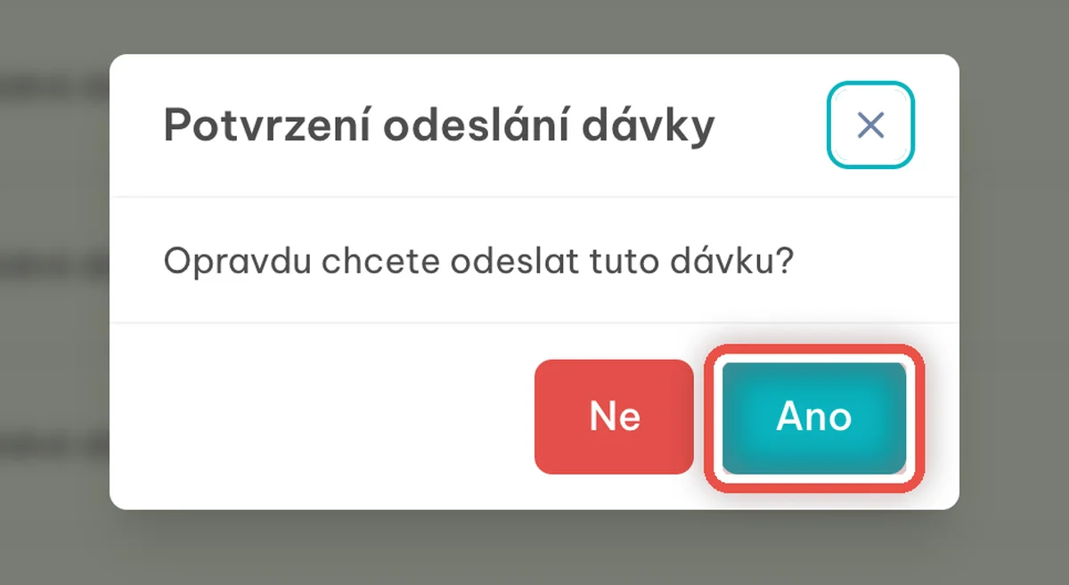 Detail — Potvrďte odeslání