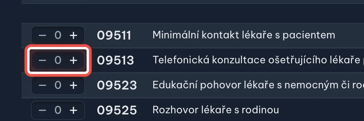 Zvětšený výřez — Špatně zadaný výkon odeberte