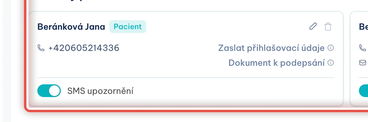 Kontakty pacienta — zvětšené místo, kam se dívat