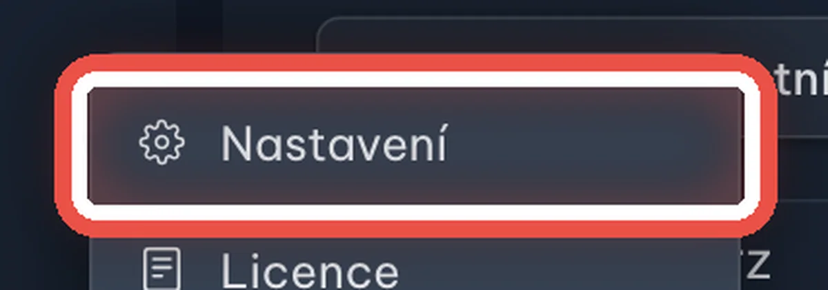 Detail — Otevřete Nastavení