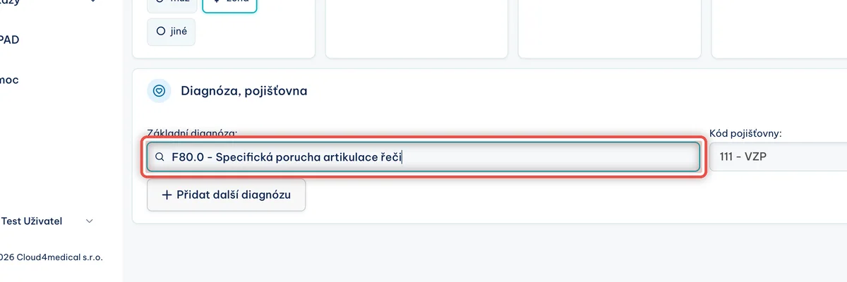 Detail — Vyberte základní diagnózu