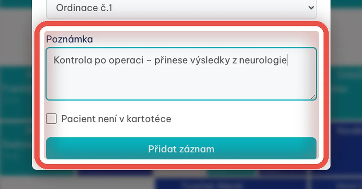 Detail — Přidejte poznámku a uložte