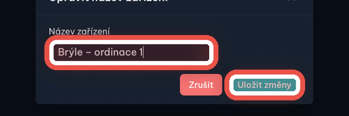 Zblízka: Zadejte název a uložte